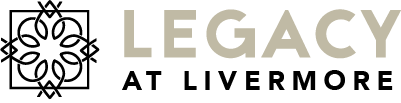 A logo with the words "Legacy at Livermore" in a green background.